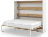 Foto Cama abatible 140 x 200 cm - Apertura horizontal manual - Con LEDs - blanco y natural + Colchón - DEVESTO
