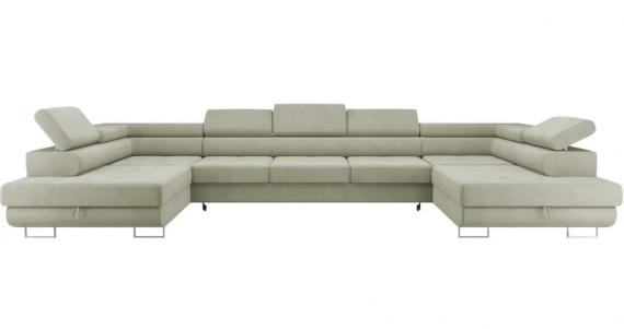Foto Sofá cama U XXL - gris claro - 405X203 - ANTON UXXL