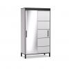 Foto Armario con puertas correderas - 120 cm - blanco/negro - BELL-M