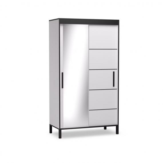 Foto Armario con puertas correderas - 120 cm - blanco/negro - BELL-M