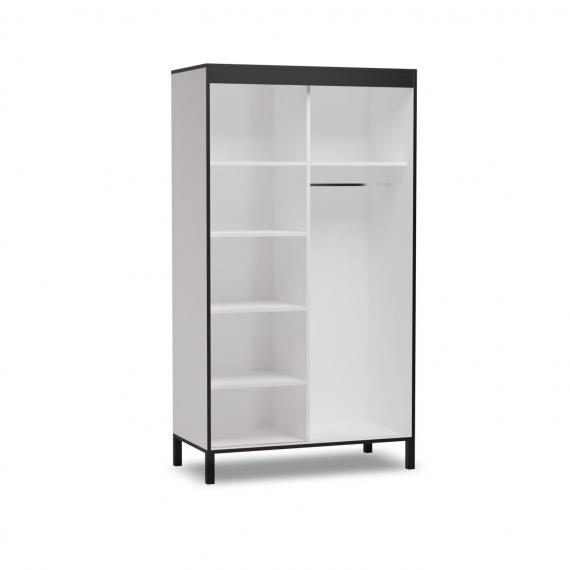 Foto Armario con puertas correderas - 120 cm - blanco/negro - BELL-M