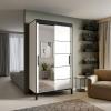Foto Armario con puertas correderas - 120 cm - blanco/negro - BELL-M