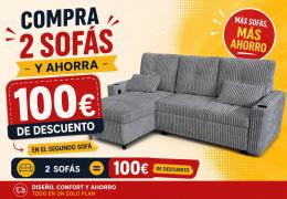 2-SOFA PACK - 3-Seater Reversible Chaise Longue Sofa Bed with Storage, Dark Grey Corduroy Fabric - COSTA LUX €100 OFF
