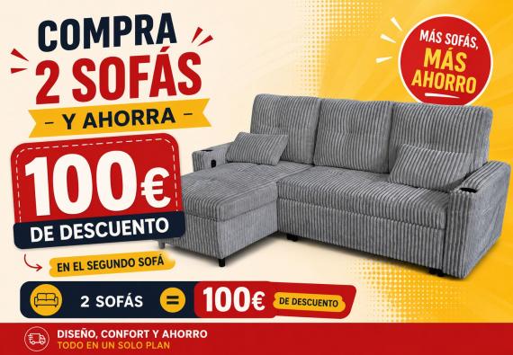 Photo 2-SOFA PACK - 3-Seater Reversible Chaise Longue Sofa Bed with Storage, Dark Grey Corduroy Fabric - COSTA LUX €100 OFF