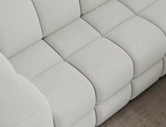 Foto Sofá esquinero con función de cama y espacio de almacenamiento, terciopelo blanco, lado derecho BRONON