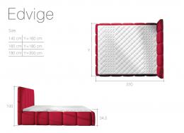 Cama estructura de madera, elevación de gas, cajón de cama 140/160/180x200 - EDVIGE