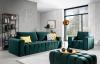Foto Set de salón - sofá cama 3 plazas+sillon+Puf, verde