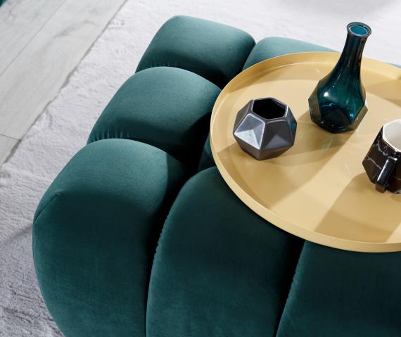 Foto Set de salón - sofá cama 3 plazas+sillon+Puf, verde