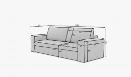 Set de salón - sofá cama 3 plazas+sillon+Puf, verde