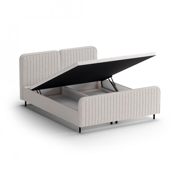 Foto Cama 140/160/180 x 200 + colchón + topper + almacenaje - LAMELLO Gris claro
