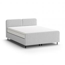 Cama 140/160/180 x 200 + colchón + topper + almacenaje - LAMELLO Gris claro
