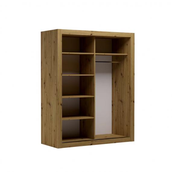 Foto Armario con puertas correderas - 160 cm - roble artesano - MOX