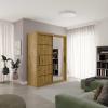 Foto Armario con puertas correderas - 160 cm - roble artesano - MOX