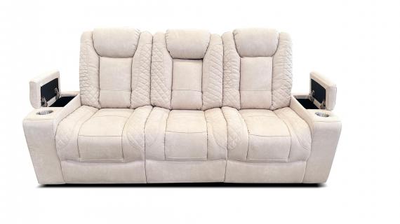 Foto Sofa relax electricos reclinables - portavasos - cargador inalambico - luces LED - puerto usb - 3 plazas - beige - TEXAS