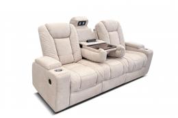 Sofa relax electricos reclinables - portavasos - cargador inalambico - luces LED - puerto usb - 3 plazas - beige - TEXAS