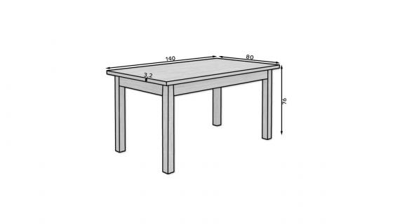 Foto Conjunto mesa de comedor extensible - 140/180 - 6 sillas oliva - RODOS 82BS