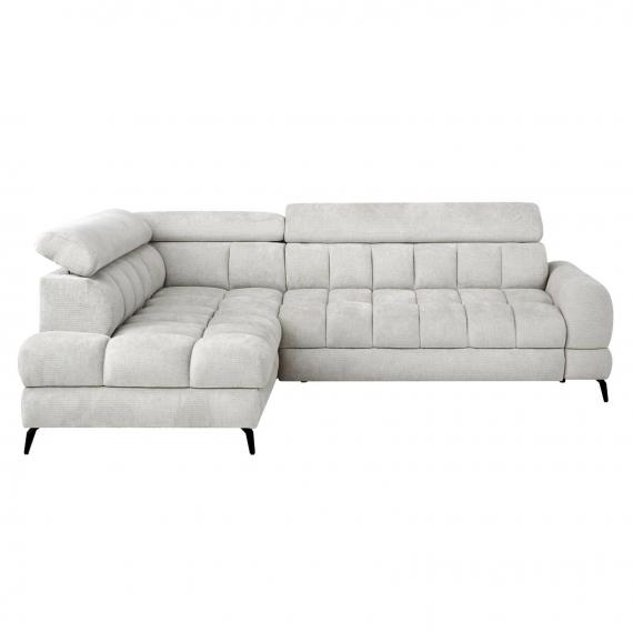 Photo Corner Sofa with Electric Sliding Seat Cream – Vento