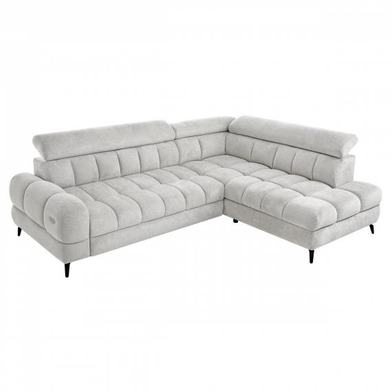 Photo Corner Sofa with Electric Sliding Seat Cream – Vento