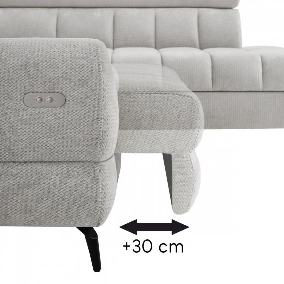 Photo Corner Sofa with Electric Sliding Seat Cream – Vento