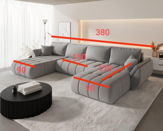 Foto Sofá Cama Panorámico Premium  Tokyo U  – Confort Gigante y Estilo Vanguardista