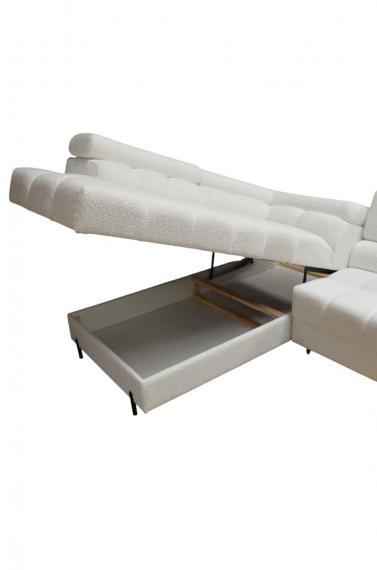 Foto Sofá en U moderno (2 chaiselongs) con cama y arcón 347x202 - Blanco - FECTORY