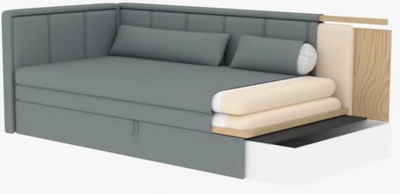 Foto Sofá cama - blanco - 214 cm - FULGEO
