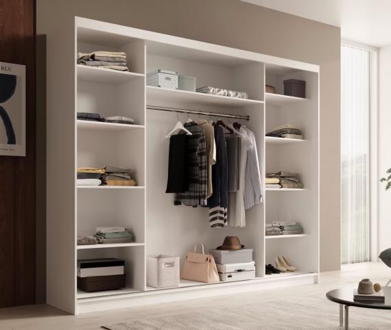Foto Armario con puertas correderas - 250 cm - blanco - ETNA