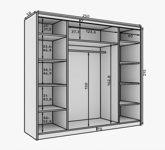 Foto Armario con puertas correderas - 250 cm - blanco - ETNA