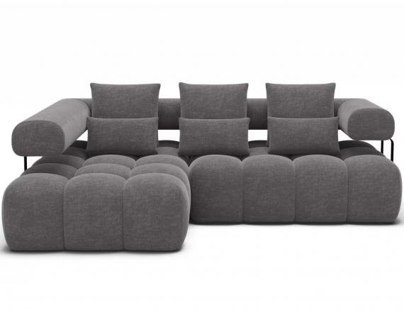Foto Sofá Rinconera con Asiento Extensible Eléctrico – Levvi | Tela Gris