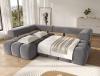 Foto Sofá Rinconera con Asiento Extensible Eléctrico – Levvi | Tela Gris