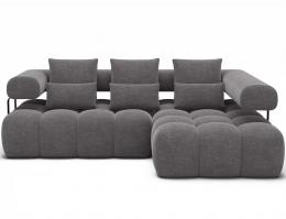 Sofá Rinconera con Asiento Extensible Eléctrico – Levvi | Tela Gris
