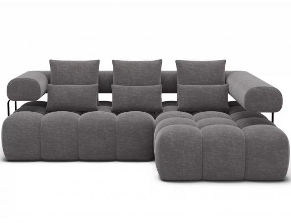Foto Sofá Rinconera con Asiento Extensible Eléctrico – Levvi | Tela Gris
