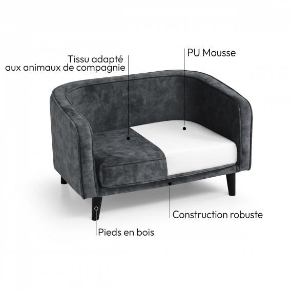 Photo PET SOFA BED NESTI DARK GRAY