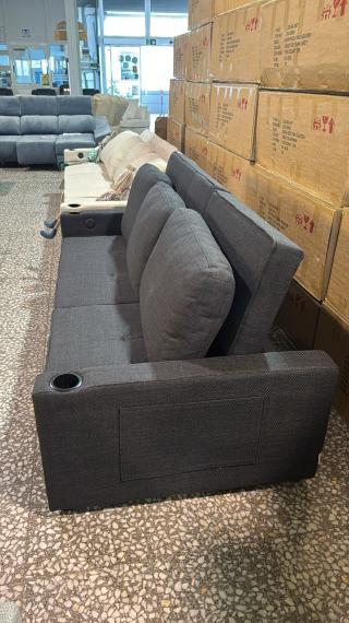 Foto Sofá cama 3 pl. moderno+USB+type-C+portavasos - Costa R 3 plazas - gris oscuro - 210 cm