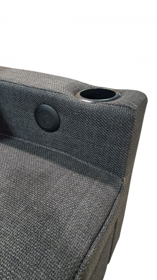 Foto Sofá cama 3 pl. moderno+USB+type-C+portavasos - Costa R 3 plazas - gris oscuro - 210 cm