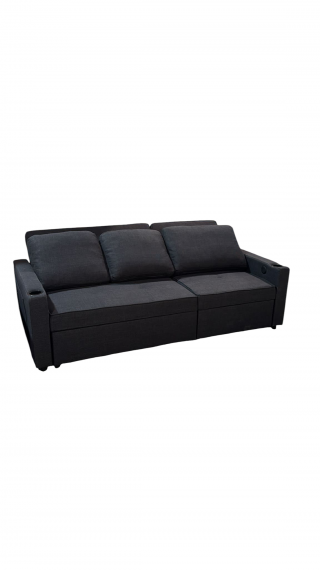 Foto Sofá cama 3 pl. moderno+USB+type-C+portavasos - Costa R 3 plazas - gris oscuro - 210 cm