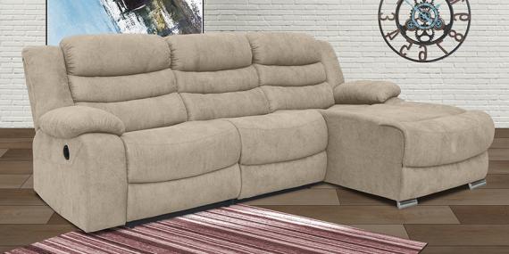 Foto Chaiselongue con 1 asiento relax eléctrico y modulo central relax manual - beige - LUXOR