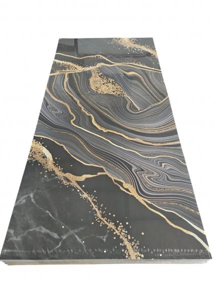 Foto Placa decorativas en PVC - gris oscuro - dorado