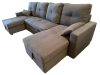 Foto Sofá Cama Chaise Longue COSTA U 280cm - USB y Almacenaje Gris oscuro