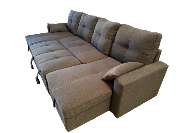 Foto Sofá Cama Chaise Longue COSTA U 280cm - USB y Almacenaje Gris oscuro