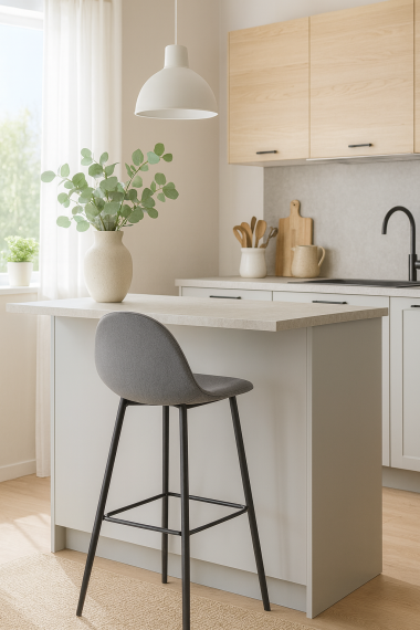 Foto PACK DE 2 TABURETES JAMES GRIS ACERO 76 CM