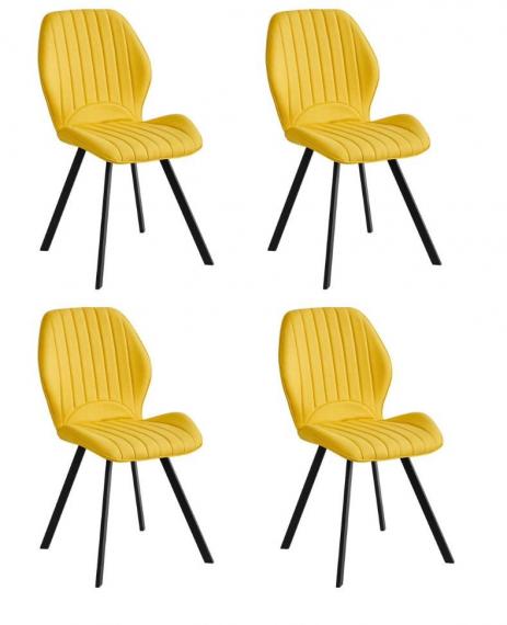 Foto PACK 4 SILLAS DELAWARE 2 MOSTAZA PATA NEGRA