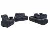 Foto Juego de sillones relax electricos reclinables - altavoces con subwoofer - portavasos - cargador inalambico - luces LED - puerto usb - 1+2+3 plazas - gris - TEXAS