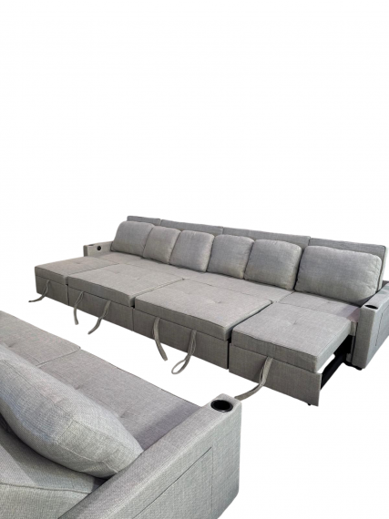 Foto Sofá cama 6 pl. moderno+USB+type-C+portavasos - Costa R 400 cm
