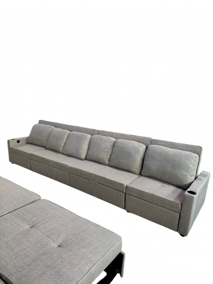 Foto Sofá cama 6 pl. moderno+USB+type-C+portavasos - Costa R 400 cm