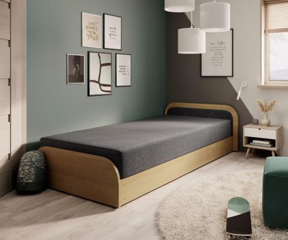 Foto Cama infantil PARYS 90x200 + arcon, gris oscuro