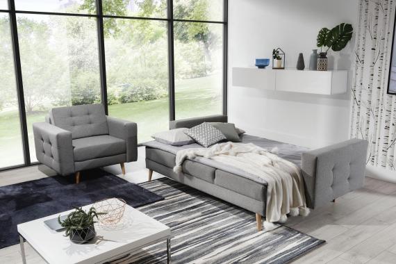 Foto Set Asgard 3 + 1 sofa cama+sillon, gris oscuro