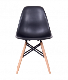 Sillas ergonómica con patas de madera y soportes metálicos 4und. – Dinamarca, negro