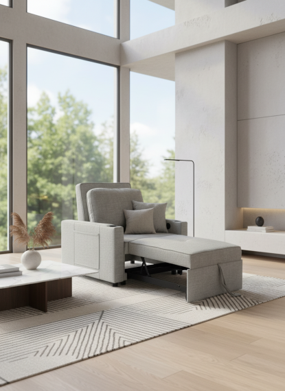 Foto Sillón Cama Costa R | Conectividad USB y Portavasos