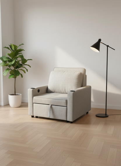 Foto Sillón Cama Costa R | Conectividad USB y Portavasos